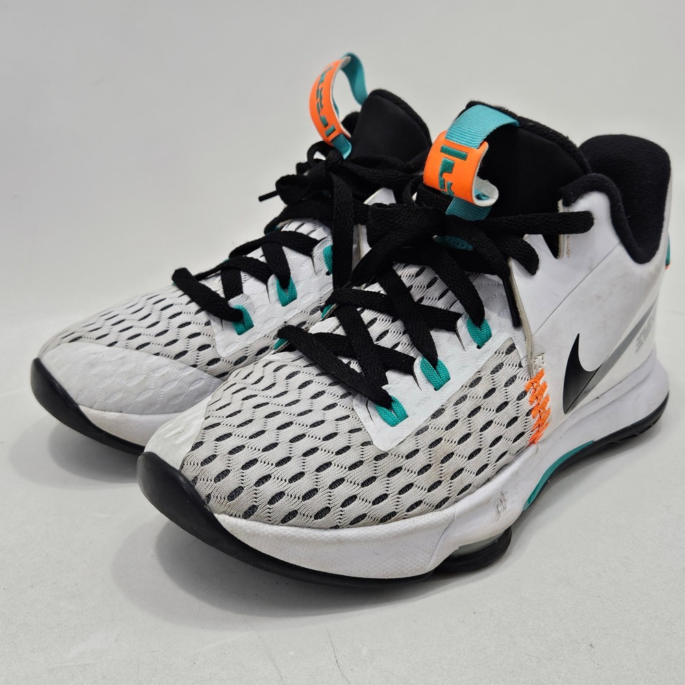 Nike LeBron Witness 5 Mens 7 White Black Orange Teal CQ9380-100 Basketball Shoes